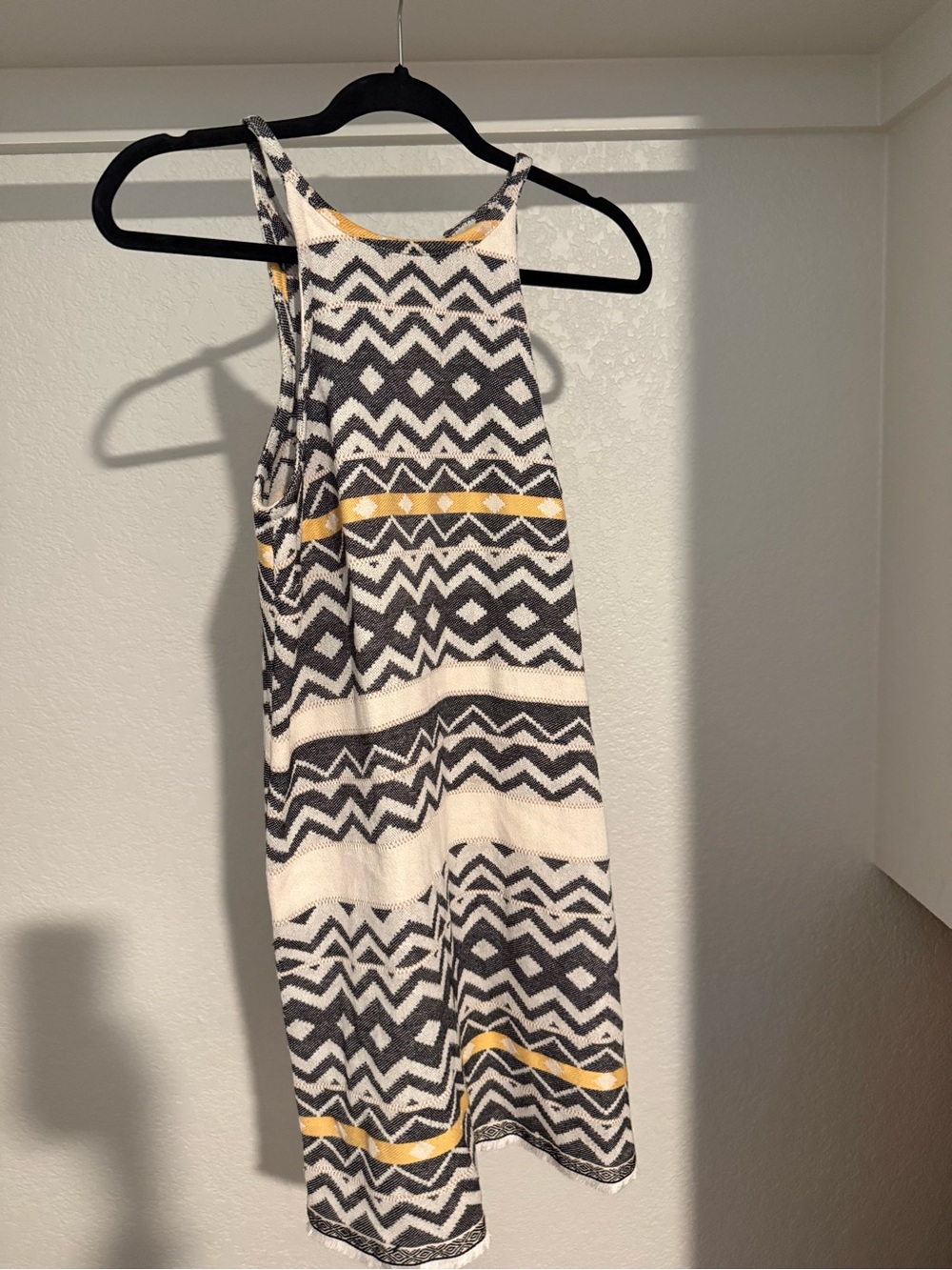 Jack by BB Dakota Black, White & Mustard Geometric Midi Dress